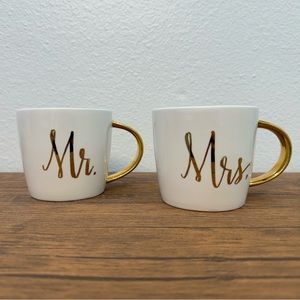 Mr & Mrs Set of 2 Slant Collections Coffee Mugs, 14 oz.